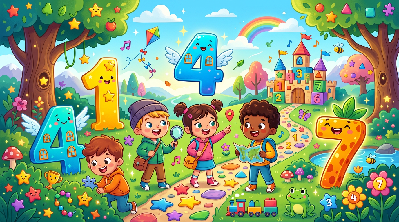 🔢🌈 Number Adventure: 1, 4 & 7 cover