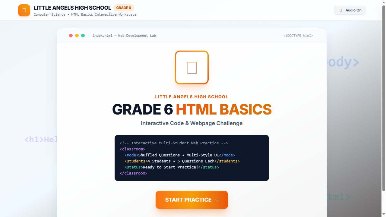 Grade VI HTML practice cover